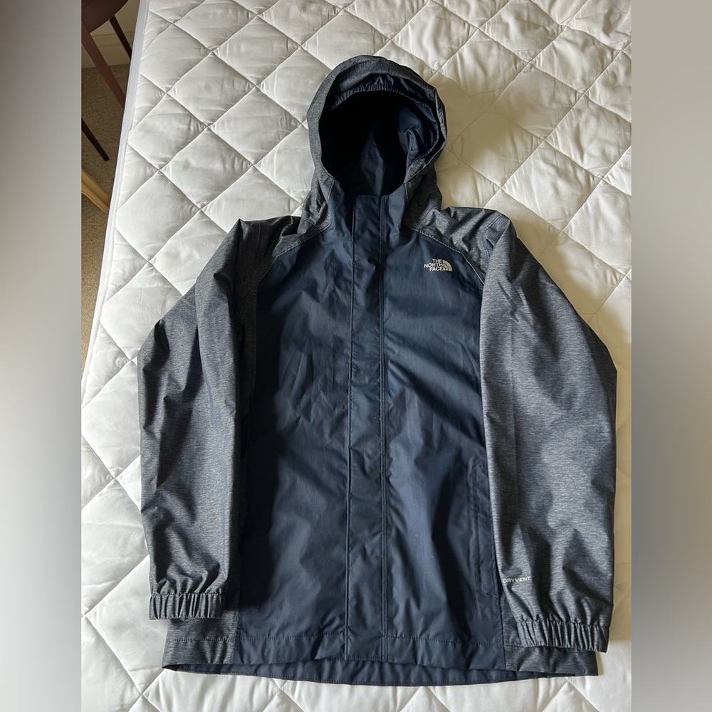 North Face Boys Large Raincoat - blue / blue.